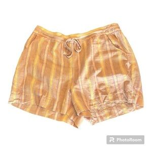 Lane Bryant belted striped linen blend shorts 22/24